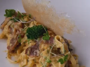 Duck Prosciutto Fettucine Carbonara