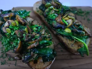 Wild mushrooms on toast