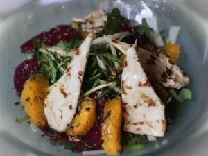 poached beetroot , fennel  & orange (V, GF)