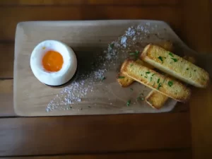 Soft boiled duck egg